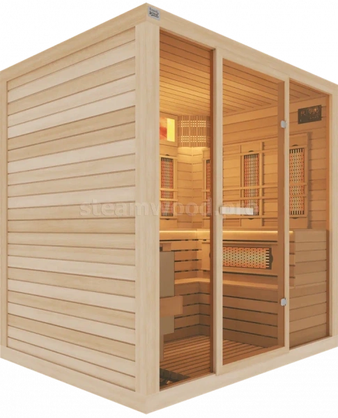 Четырехместная комбинированная сауна Comfort из кедра